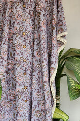 Grey Floral Print Dreamy Kaftan